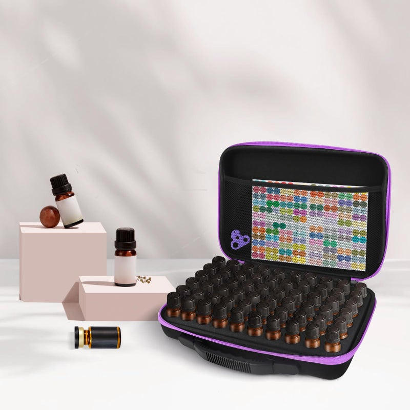 Esoes 60 Bottle Essential Oil Storage Organizer Carrying Case  Essential Oils Holders Organizer Carrying Case Essential Oil Bag Holds 5ml 10ml 15ml Bottle for doTerra Young Living Oils  Christmas Gifts - Image 3